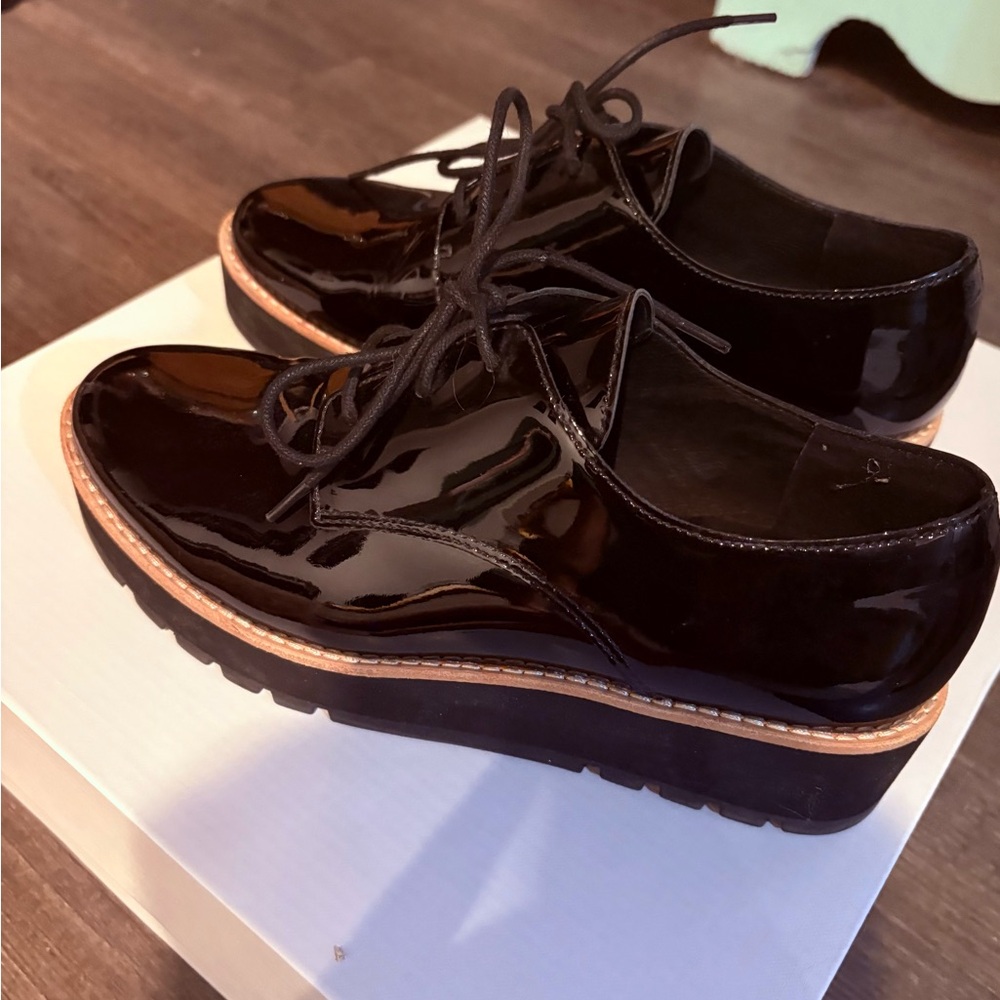 Eileen Fisher Black Patent Leather Loafers